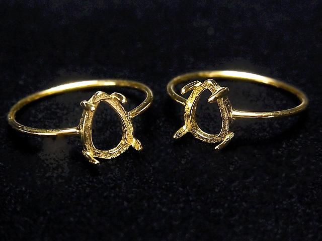 [Video] Silver925 Ring Frame (Prong Setting) Pear shape 8x6mm 18KGP 1pc