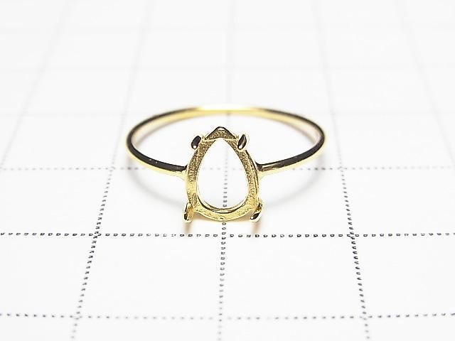 [Video] Silver925 Ring Frame (Prong Setting) Pear shape 8x6mm 18KGP 1pc