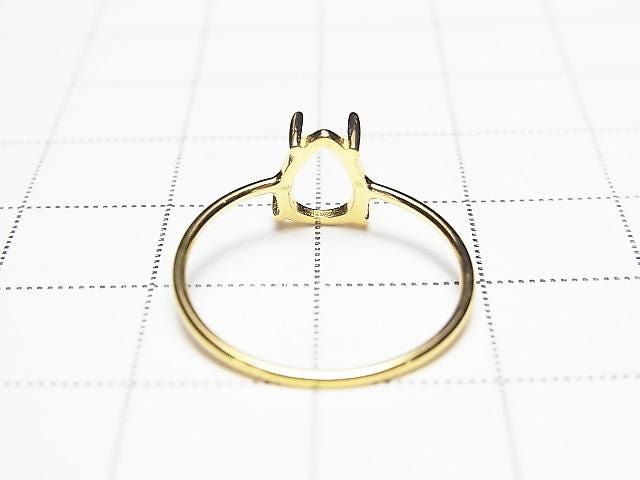[Video] Silver925 Ring Frame (Prong Setting) Pear shape 8x6mm 18KGP 1pc