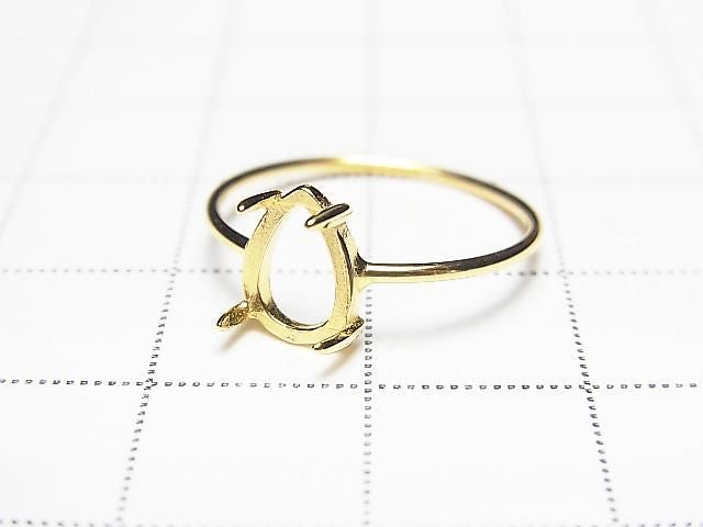 [Video] Silver925 Ring Frame (Prong Setting) Pear shape 8x6mm 18KGP 1pc