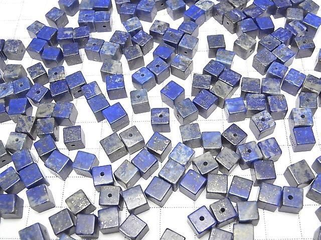 [Video] Lapislazuli AA+ Cube 6x6x6mm [Half Drilled Hole] 4pcs