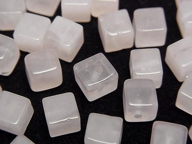 [Video] Rose Quartz AA Cube 6x6x6mm [Half Drilled Hole] 4pcs