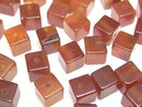 [Video] Red Agate Cube 6x6x6mm [Half Drilled Hole] 4pcs