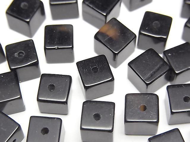 [Video] Onyx Cube 6x6x6mm [Half Drilled Hole] 4pcs