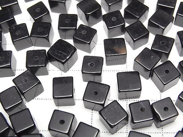 [Video] Onyx Cube 6x6x6mm [Half Drilled Hole] 4pcs