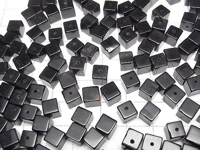 [Video] Onyx Cube 6x6x6mm [Half Drilled Hole] 4pcs