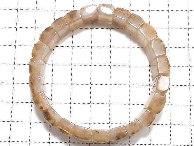 [Video][One of a kind] Golden Rutilated Quartz AAA- 2 Hole Rectangle 1strand (Bangle Bracelet) NO.5