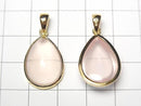 [Video] Star Rose Quartz AAA Pear Shape 19x14mm Pendant 18KGP 1pc