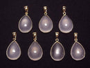 [Video] Star Rose Quartz AAA Pear Shape 19x14mm Pendant 18KGP 1pc