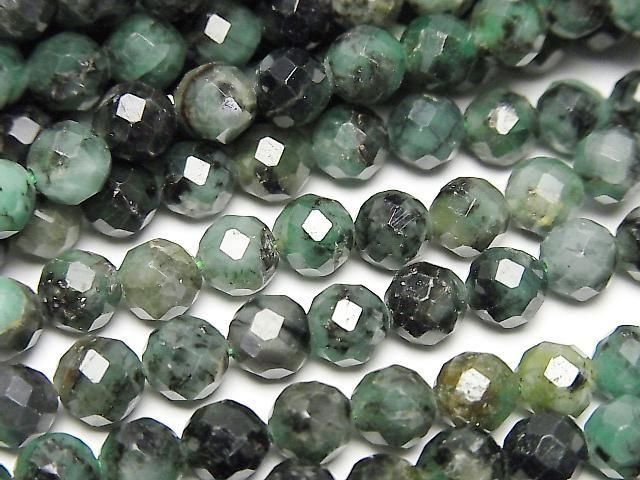 [Video] High Quality! Brazilian Emerald AA Faceted Round 6mm half or 1strand beads (approx. 15 inches/36 cm)