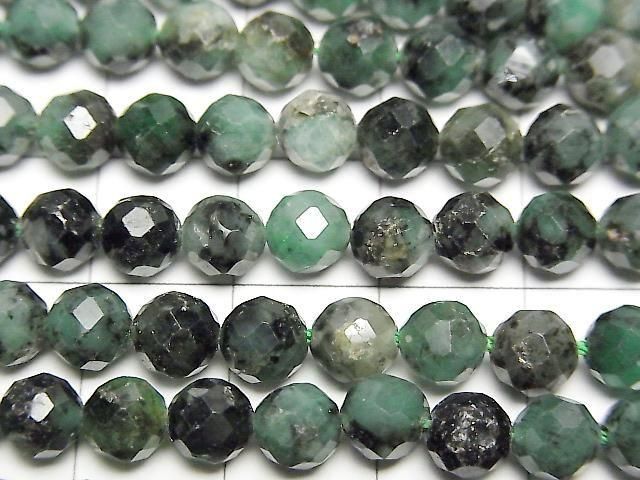 [Video] High Quality! Brazilian Emerald AA Faceted Round 6mm half or 1strand beads (approx. 15 inches/36 cm)