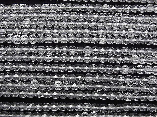 [Video] High Quality! Crystal AAA- Cube Shape 4x4x4mm half or 1strand beads (approx. 15inch/37cm)