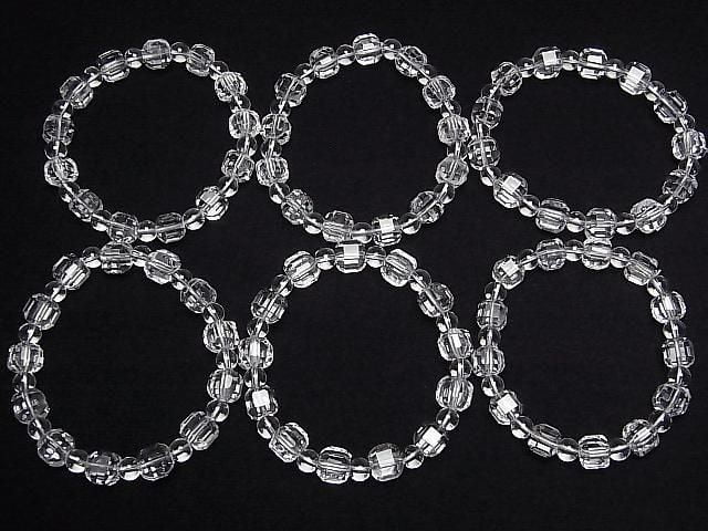 [Video] High Quality! Crystal AAA- Cube Shape 8mm & Round 6mm Bracelet