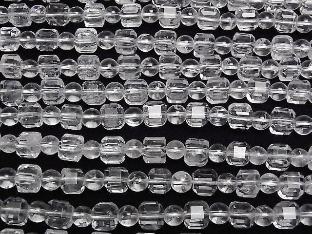 [Video] High Quality! Crystal AA++ Cube Shape 8mm & Round 6mm half or 1strand beads (approx. 15inch/36cm)