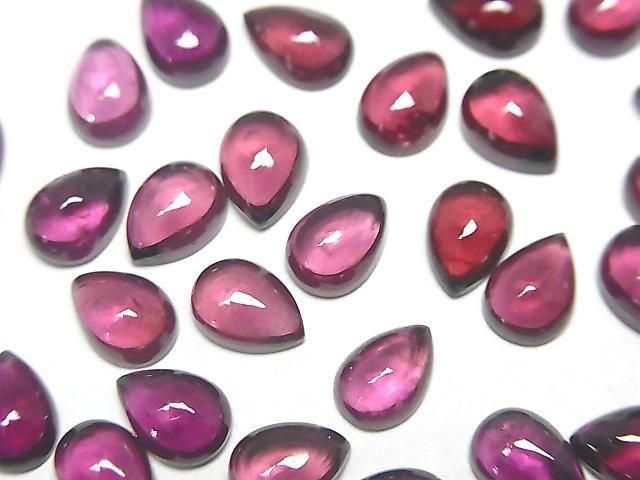 [Video]High Quality Rhodolite Garnet AAA Pear shape Cabochon 7x5mm 2pcs