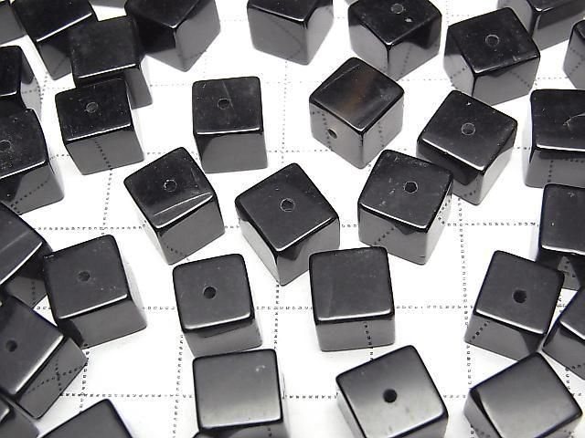 [Video] Onyx Cube 8x8x8mm [Half Drilled Hole] 4pcs