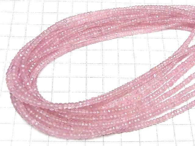 [Video] High Quality Pink Spinel AAA Faceted Button Rondelle Half or 1strand beads (approx. 15 inches/38 cm)