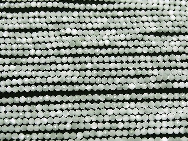 [Video] High Quality! Green Angelite AA++ Faceted Round 2mm 1strand beads (approx. 15 inches/37 cm)