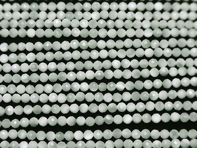 [Video] High Quality! Green Angelite AA++ Faceted Round 3mm 1strand beads (approx. 15 inches/37 cm)