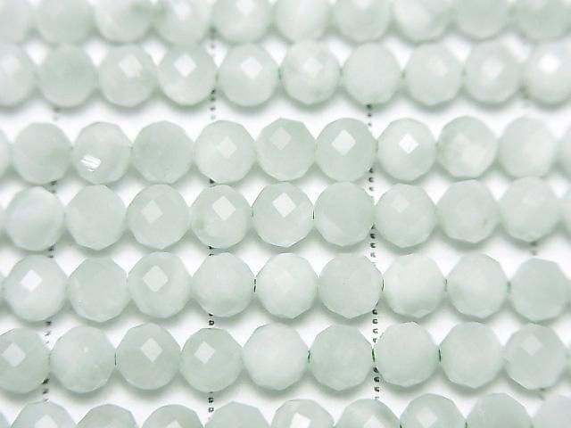 [Video] High Quality! Green Angelite AA++ Faceted Round 4mm 1strand beads (approx. 15 inches/37 cm)
