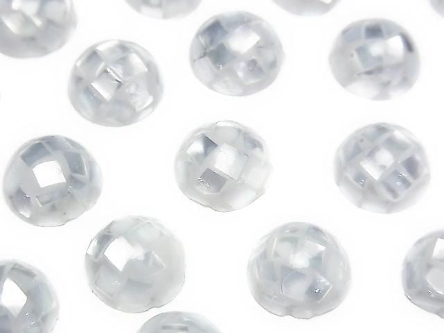 [Video] Mosaic Shell Round Cabochon 10x10mm [Gray] 3pcs