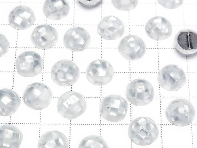 [Video] Mosaic Shell Round Cabochon 10x10mm [Gray] 3pcs