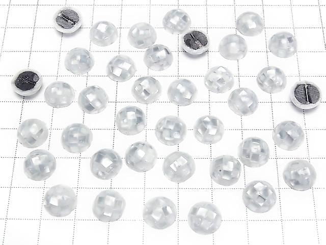 [Video] Mosaic Shell Round Cabochon 10x10mm [Gray] 3pcs