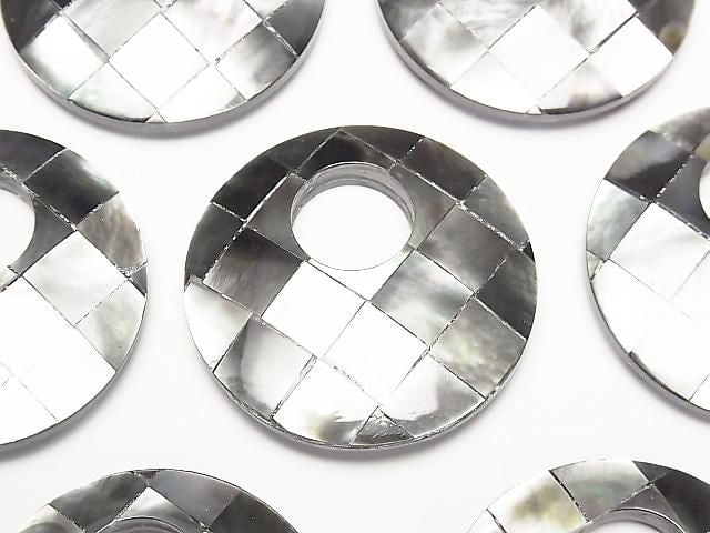 [Video] Mosaic Shell Coin (Donut) 35mm Black 1pc