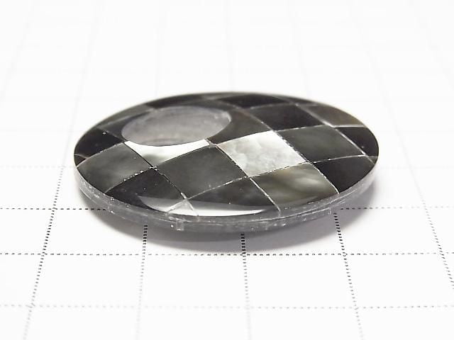 [Video] Mosaic Shell Coin (Donut) 35mm Black 1pc