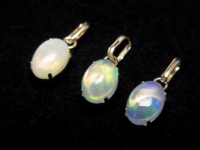 [Video][Japan] Ethiopian Opal AAA Oval Pendant 7x5mm [18K Yellow Gold] 1pc