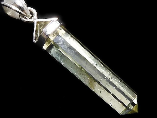 [Video][One of a kind] Libyan Desert Glass Double Point Pendant Silver925 NO.6