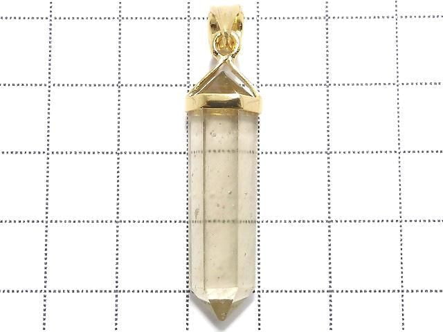 [Video][One of a kind] Libyan Desert Glass Double Point Pendant 18KGP NO.16