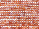 [Video] High Quality! Red Agate (Southern Red Agate) Faceted Round 4mm 1strand beads (approx. 15 inches/36 cm)