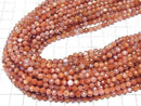[Video] High Quality! Red Agate (Southern Red Agate) Faceted Round 4mm 1strand beads (approx. 15 inches/36 cm)