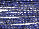 [Video] High Quality! Lapislazuli AA++ Faceted Button Rondelle 2x2x1mm 1strand beads (aprx.15inch/37cm)