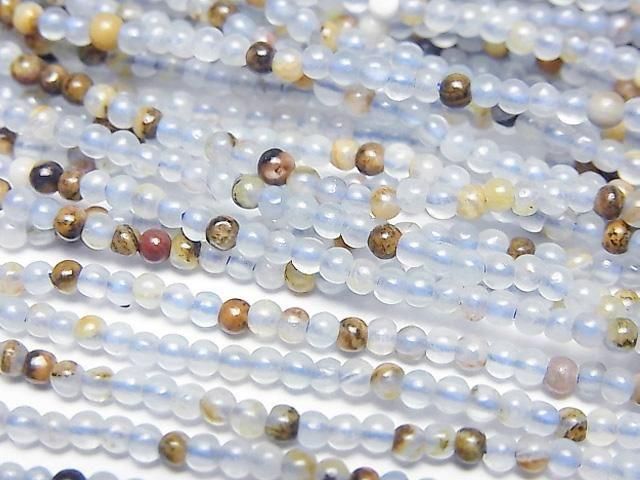 [Video] Base Rock included natural Blue Calcite Round 2mm 1strand beads (approx. 15 inches/37 cm)