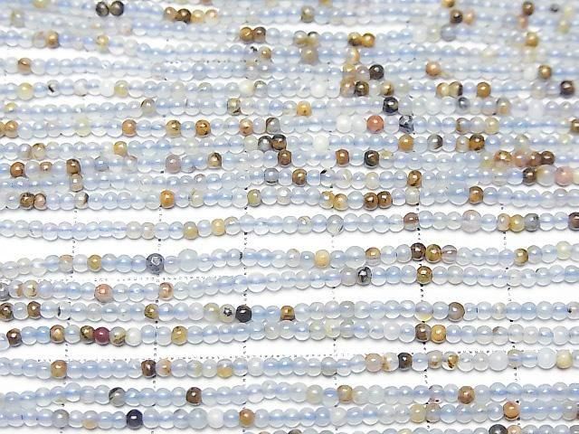 [Video] Base Rock included natural Blue Calcite Round 2mm 1strand beads (approx. 15 inches/37 cm)