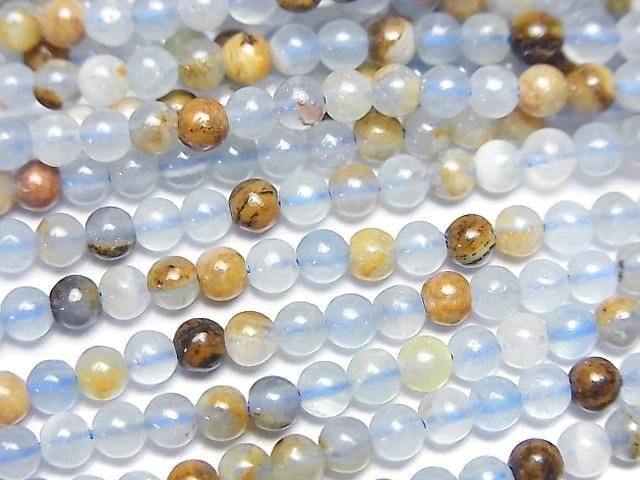 [Video] Base Rock included natural Blue Calcite Round 3mm 1strand beads (approx. 15 inches/37 cm)