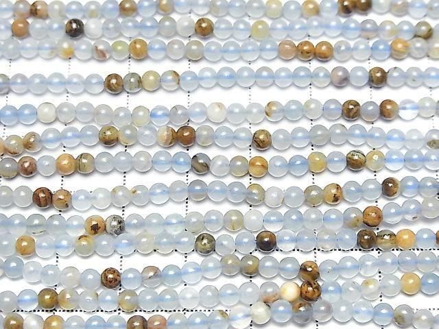 [Video] Base Rock included natural Blue Calcite Round 3mm 1strand beads (approx. 15 inches/37 cm)