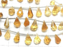 [Video] Citrine AA++ Rough Drop Faceted Briolette 1strand beads (8pcs)