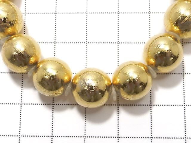 [Video][One of a kind] Meteorite (Muonionalusta) Round 11.5mm Yellow Gold Bracelet NO.1