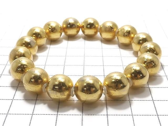 [Video][One of a kind] Meteorite (Muonionalusta) Round 11.5mm Yellow Gold Bracelet NO.1