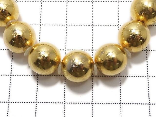 [Video][One of a kind] Meteorite (Muonionalusta) Round 11.5mm Yellow Gold Bracelet NO.2
