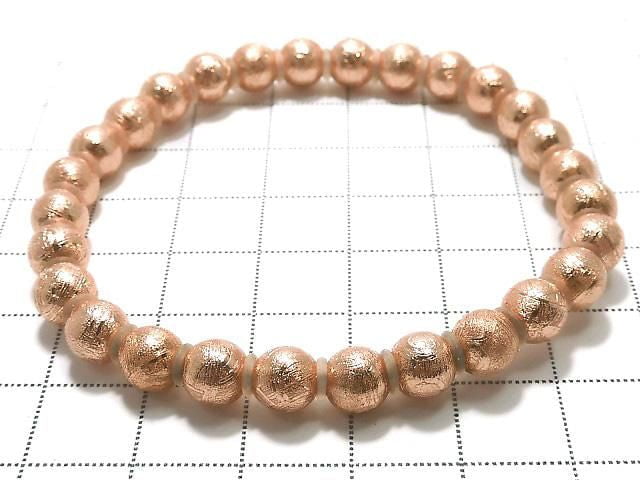 [Video][One of a kind] Meteorite (Muonionalusta) Round 6mm Pink Gold Bracelet NO.1