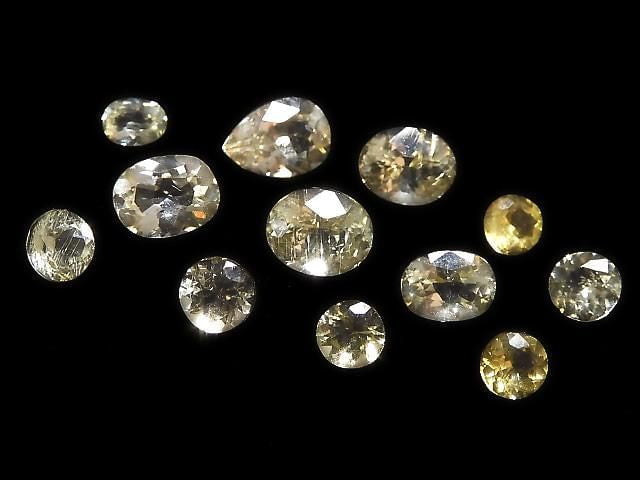 [Video][One of a kind] High Quality Yellow Danburite Loose Stone Faceted 12pcs Set NO.109