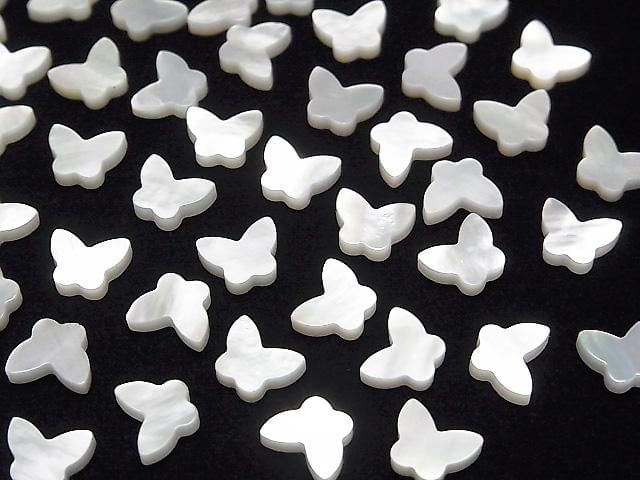 [Video] High Quality White Shell (Silver-lip Oyster) Butterfly 8x6x2mm 4pcs