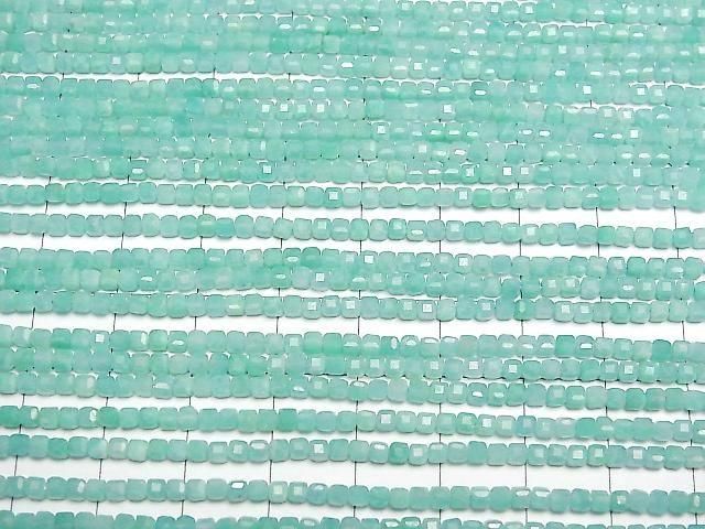 [Video] High Quality! Amazonite AA++ Cube Shape 2x2x2mm 1strand beads (aprx.15inch/37cm)