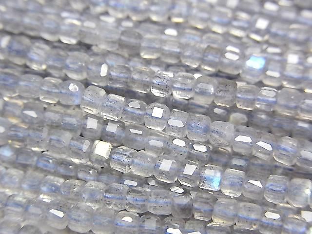 [Video] High Quality! Labradorite AAA Cube Shape 2x2x2mm 1strand beads (aprx.15inch/37cm)