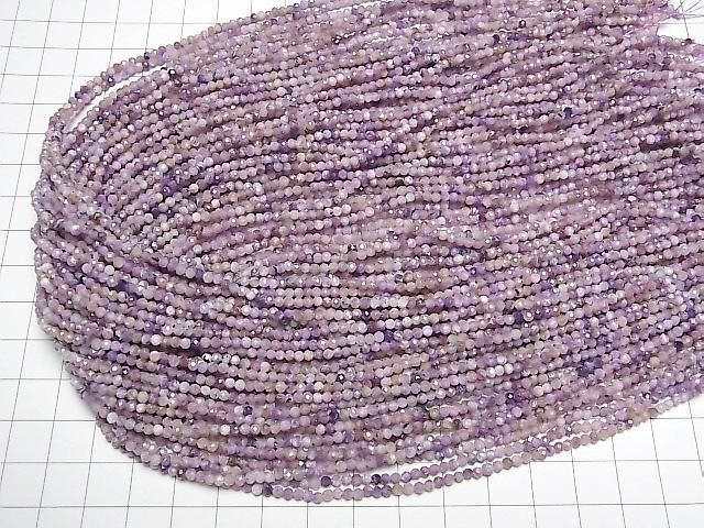 [Video]High Quality! Charoite AA Faceted Round 2.5mm 1strand beads (aprx.15inch/37cm)