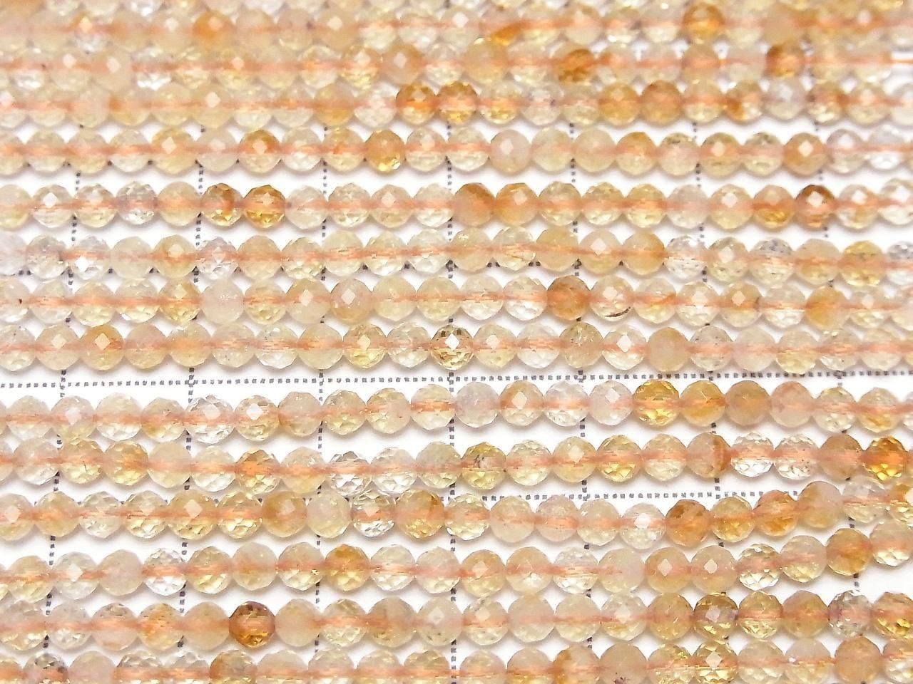 Haute qualité ! Citrine bicolore AA+ Facettes rondes 3mm 1fil de perles (env. 15 pouces/38 cm)